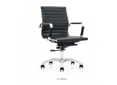 Kunstleder Sessel in Schwarz mit Edelstahlrahmen modern
