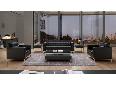 Kunstleder Sofa Set in Beige Modern Wohnzimmermöbel