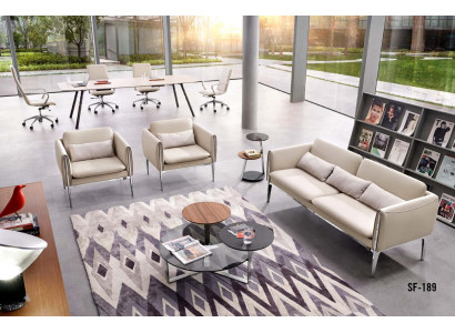 Kunstleder 3-Sitzer Couch modern in Schwarz