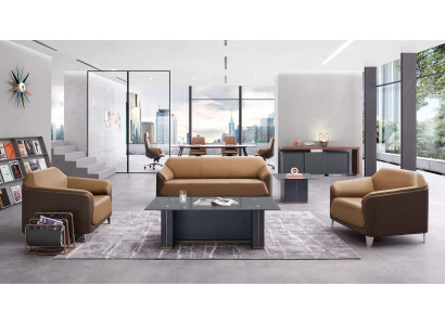 Kunstleder 3-Sitzer Sofa in Schwarz modern