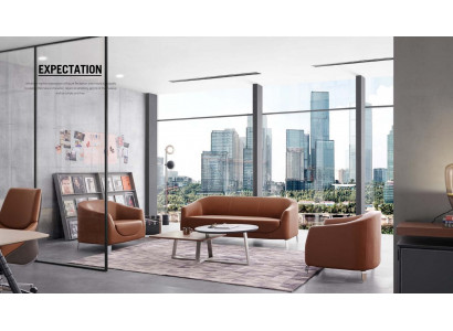 Kunstleder Chesterfield-Sofa in dunklem Braun modern und elegant
