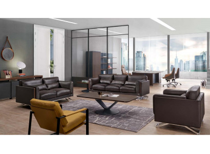 Kunstleder 3-Sitzer Sofa in Schwarz modernes Design