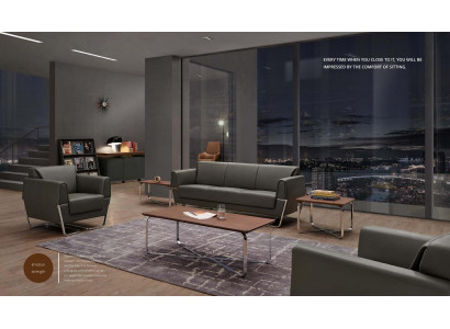 Kunstleder Sofa-Set in Schwarz modern und komfortabel