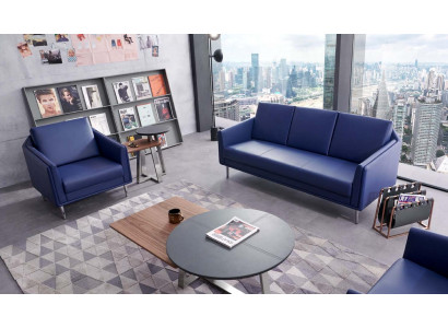 Kunstleder Chesterfield-Sofa in Schwarz modern eleganter Stil