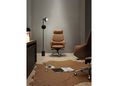 Kunstleder Sessel in Schwarz modern eleganter Stil