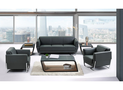 Kunstleder 3-Sitzer Sofa in Schwarz modern