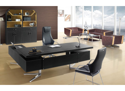 Leder Chesterfield-Sofa modern in Schwarz