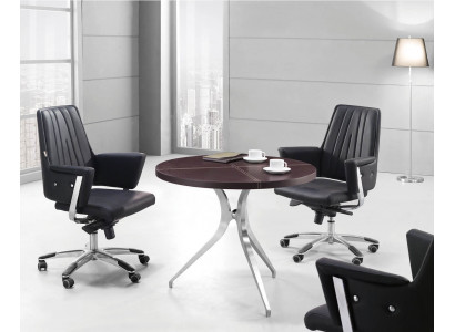 Kunstleder Gartentisch mit Sessel Set modern, Edelstahl, in Schwarz