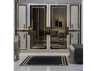 Kleiderschrank Schrank Hochglanz Schränke Glänzende Möbel Luxus Glitzer Gold Neu