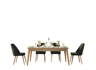 Luxus Tisch  Esszimmer Esstisch Stuhl Gruppe Garnitur Set Holz Tische 5tlg. Sets