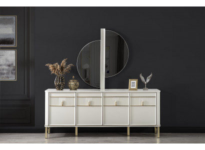 Beige Kommode Holzschrank Sideboard Kommoden Konsole Möbel xxl big