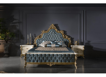 Luxus Doppel Bett Chesterfield Barock Betten Schlafzimmer Möbel Knöpfe