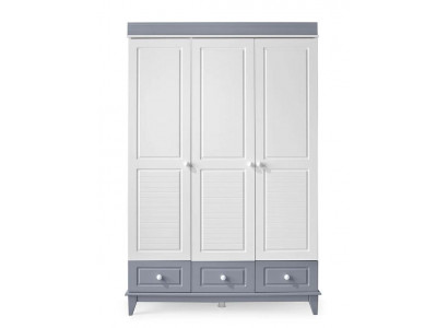 Moderner Kleiderschrank mit drei Türen und Schubladen Stilvolles Design