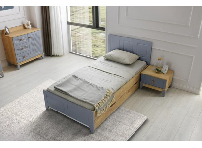 Set Bett Nachttisch Kommode Modernes Design Stilvolles Kinderzimmer 3-teilig