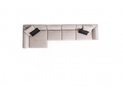 Beiges L-förmiges Ecksofa Wohnzimmer Couch Textil Desginer Moderne Möbel