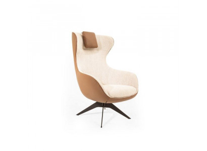 Luxuriöser gepolsterter Sessel in Beige für das Wohnzimmer Perfekte