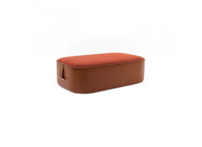 Perfekte Stilvoll Orange Farbe Soft Hocker Kunstleder Möbel in Wohnzimmer