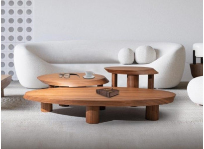 Modern Set Besteht aus 2х oval Couchtische und rund Beistelltisch
