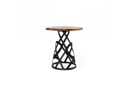 Runder Holz Beistelltisch Designer Holzplatte Wohnzimmer Couchtisch Neu