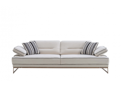 Weißes Sofa Exklusiver 3-Sitzer Wohnzimmer Textil Polster Couch Neu