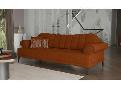 Couch Dreisitzer Stoffsofa Sofas Couch Polyester Orange Polstersofa Sofa