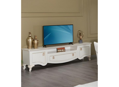 Sideboard TV Ständer RTV Lowboard Tisch Weiß Wohnzimmer Holz Design
