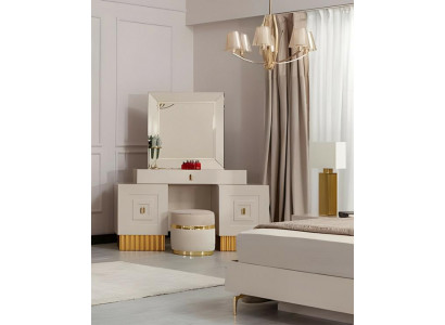 Schminktisch Frisiertisch Schminkkonsole Konsole Holz Beige Design