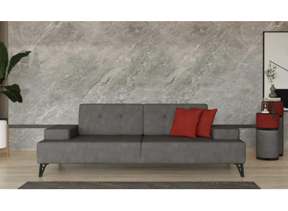 Moderne Zweisitzer Sofa 2 Sitzer Polstersofa Stoffsofa Couch Grau