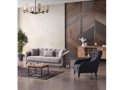 Sofa Polstergarnitur Sitzgarnitur Wohnlandschaft Couch Sitzgarnitur Lounge 2+1