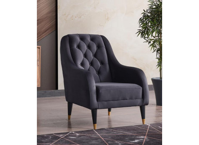 Sessel Design Couch Sofa Relax Hochwertig Textil Polster Sitzer Luxus Schwarz
