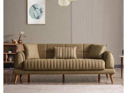 Design Wohnzimmer Luxus Sofa 3 Sitzer Sofa Grün Textil Hochwertig Möbel