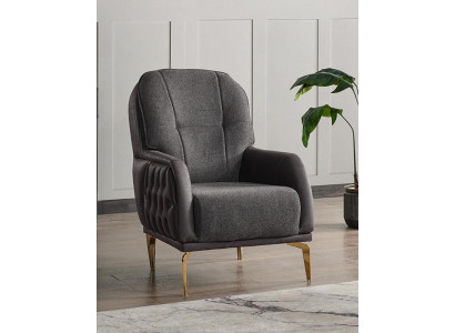 Sessel Design Couch Sofa Relax Hochwertig Textil Polster Sitzer Luxus Grau