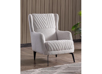 Sessel Weiß Design Couch Sofa Relax Hochwertig Textil Polster Sitzer Luxus