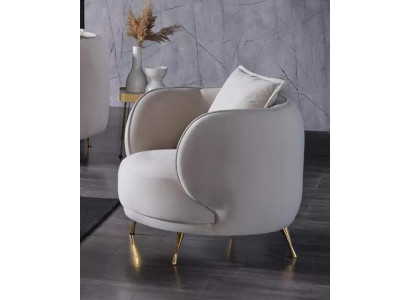Sessel Design Couch Sofa Relax Hochwertig Textil Polster Sitzer Luxus Weiß