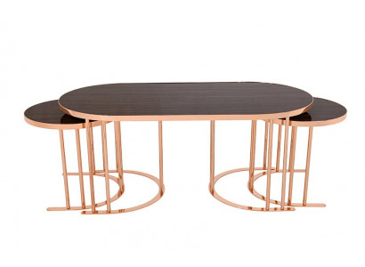 Set 3x Couchtisch Braun Kaffeetisch Beistelltisch Designer Wohnzimmertisch