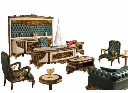 Arbeitszimmer Möbel Office Büroeinrichtung Tisch Sessel Sofa Sideboard 9tlg