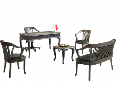 Büromöbel Arbeitszimmer Set Sessel Sofa Couchtisch Schreibtisch Modern Lux 6tlg