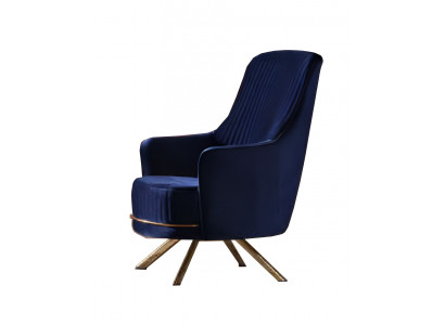 Sessel 1 Sitzer Wohnzimmer Moderne Design Elegantes Möbel Blau Luxus
