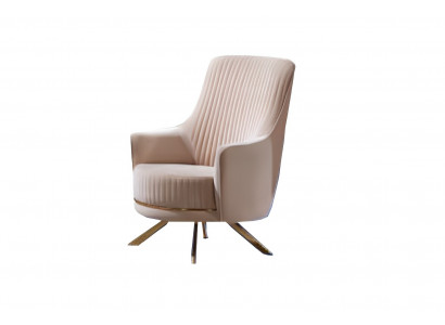 Sessel 1 Sitzer Wohnzimmer Moderne Design Elegantes Möbel Beige Luxus