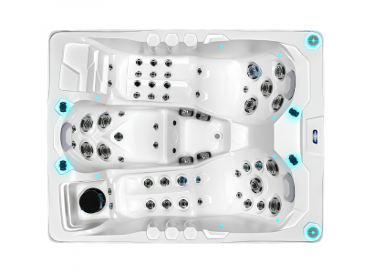 Whirlpool Whirlwanne Spa-Bad Sprudelwanne Außenwhirlpool Relaxpool 213x165 cm