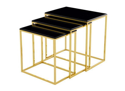 Modern Schwarz Couchtisch 3x Couchtische Wohnzimmer Hochwertig Möbel Designer
