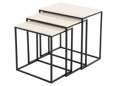 Couchtisch 3x Modern Weiß Couchtische Wohnzimmer Hochwertig Möbel Designer