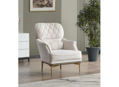 Sessel Sitzer Design Wohnzimmer Polster Holz Polster Moderne Luxus Weiß Möbel