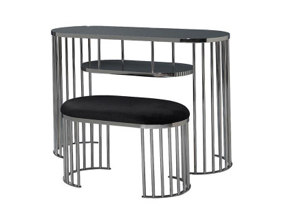 Schminktisch Hocker Schwarz Konsole Schmink Tische Tisch Konsolen Hochwertig