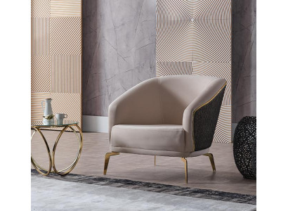 Modern Sessel 1 Sitzer Beige Wohnzimmer Design Einsitzer Möbel Stoff Textil
