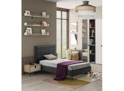 Bett Stilvoll Gepolstertes Kopfteil Nachttisch Modernes Design Kinderzimmer