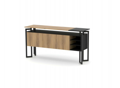 Büroschrank Sideboard Anrichte Schrank Holz & Metall Arbeitszimmer Büro