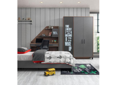 Braun Schreibtisch Designer Jugendzimmer Kleiderschrank Top-Qualität  Möbel