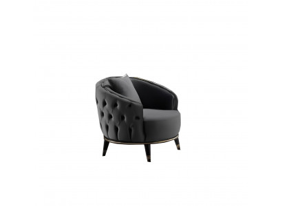 Wohnzimmer Sessel 1 Sitzer Moderne Design Chesterfield Möbel Schwarz Luxus
