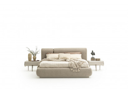 Schlafzimmer Set Bett 180х200 Beige 2х Nachttische Moderne Design 3tlg
